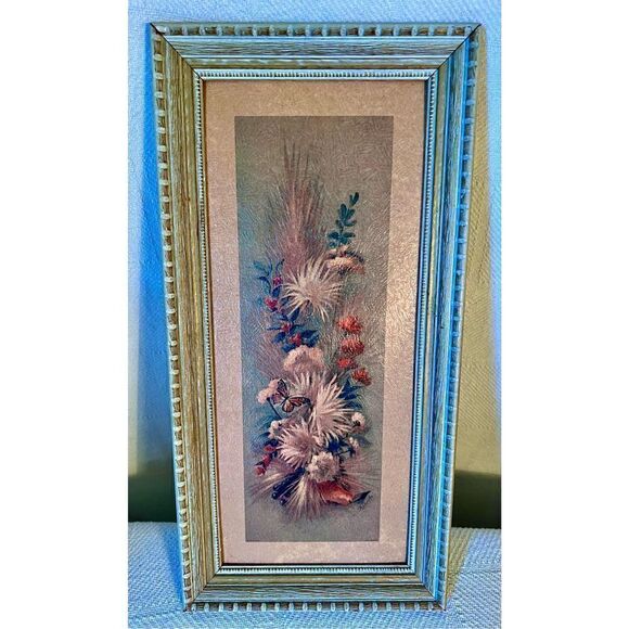 Set of 2 Vintage MCM Roberto Framed Butterfly Flower Botanical Prints Litho - Picture 3 of 15